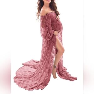 Elegant Pink Maternity Gown